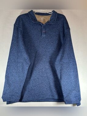 HUDSON RIVER Mens Black/Gray 1/4 Button Long Sleeve Heavy Sweater Size XXL